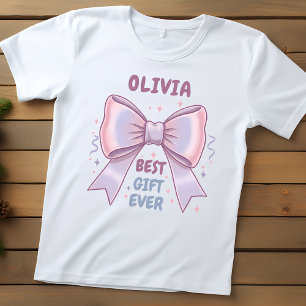 Camiseta De Bebé Lazo caprichoso pastel "Mejor regalo jamás"