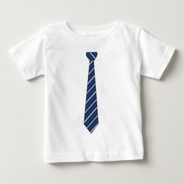 Camiseta De Bebé Lazo rayado azul falso divertido (Anverso)