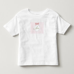 Camiseta De Bebé Lazo Rosa Personalizado Aurora y Estampado de Cuad