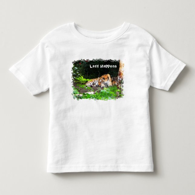 Camiseta De Bebé Lazy pasa tigre siberiano (Anverso)