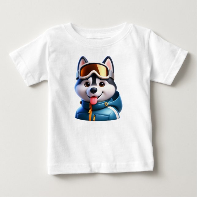 Camiseta De Bebé Le Super Husky Aventurier (Anverso)