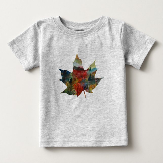 Camiseta De Bebé Leaf , Autumaf leaf Art Bodysuit (Anverso)