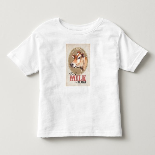 Camiseta De Bebé "Leche Fresca de Nueva Inglaterra" (Anverso)