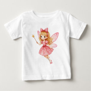 Camiseta De Bebé Leche rosada pequeña con pelo dorado