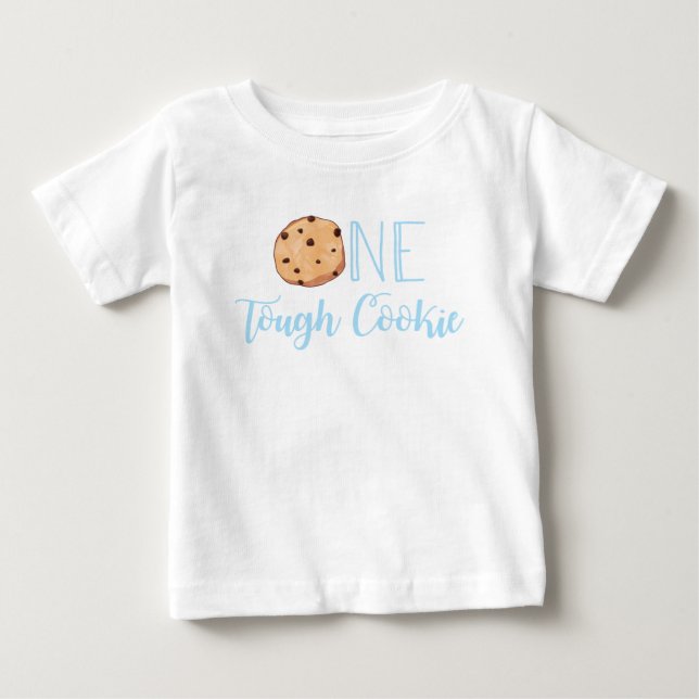 Camiseta De Bebé Leche y Galletas Cumpleaños 1 Una Galleta Dura (Anverso)