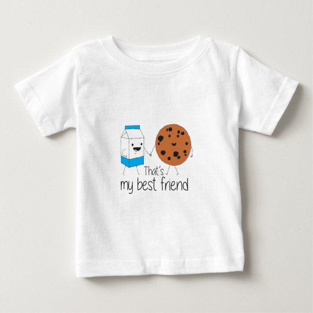 Camiseta De Bebé Leche y galletas Mejor amigos BFF Amistad Arte (Anverso)