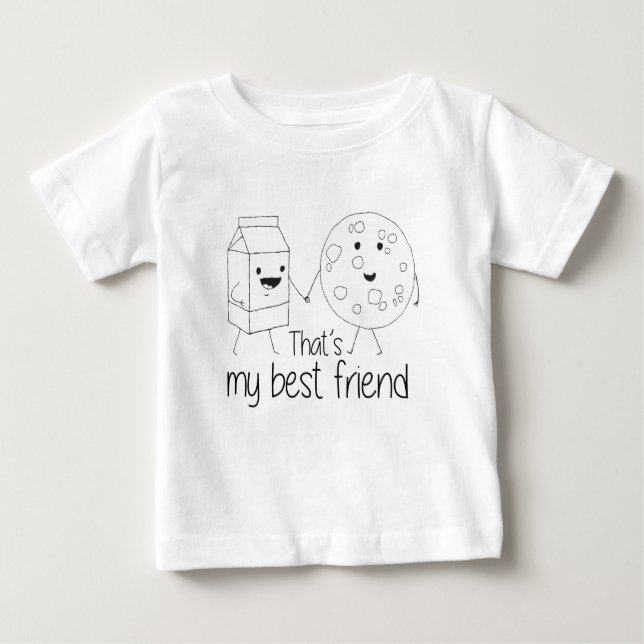 Camiseta De Bebé Leche y galletas Mejor amigos BFF Amistad Arte (Anverso)