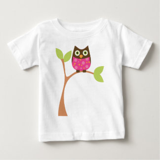 Camiseta De Bebé Lechuza Bebé Rosa Brillante
