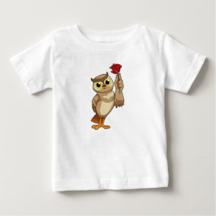 Camiseta De Bebé Lechuza con Rosa
