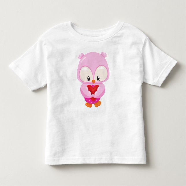 Camiseta De Bebé Lechuza Cuta, Lechuza Pequeña, Lechuza Enamorada,  (Anverso)