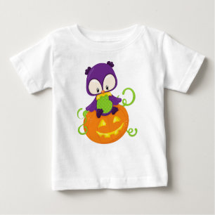 Camiseta De Bebé Lechuza de Halloween, Lechuza Cuta, Lechuza Púrpur