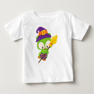 Camiseta De Bebé Lechuza de Halloween, Lechuza Cuta, Lechuza Verde,