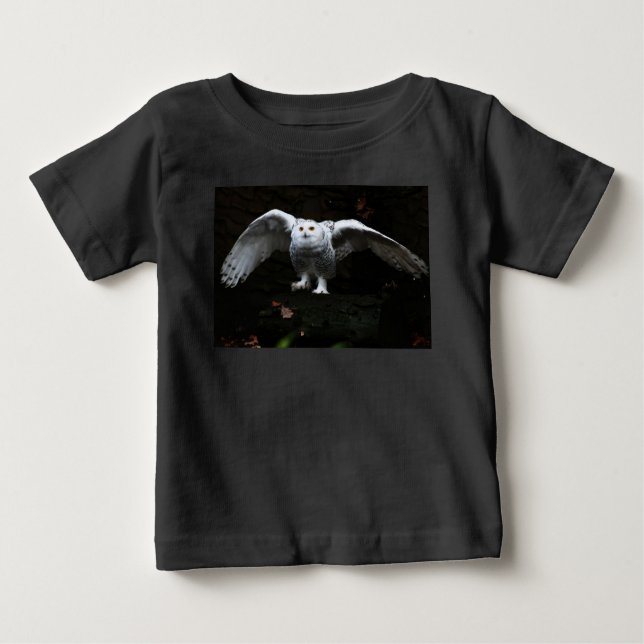 Camiseta De Bebé Lechuza De Nieve Con Alas Abiertas (Anverso)