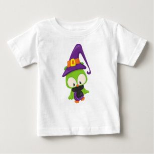 Camiseta De Bebé Lechuza Halloween, Lechuza Cuta, Lechuza Verde, Go