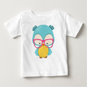 Camiseta De Bebé Lechuza Hipster, Lechuza Con Gafas, Lechuza Cuta