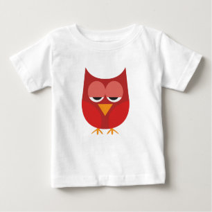 Camiseta De Bebé Lechuza Personalizado Cuta Roja Y Amarilla