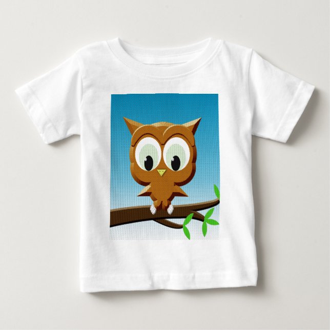 Camiseta De Bebé Lechuza Personalizado de impresión de noticias (Anverso)