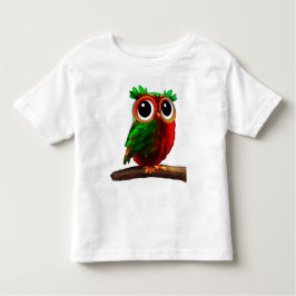 Camiseta De Bebé Lechuza Roja y Verde