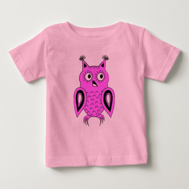 Camiseta De Bebé Lechuza rosa (Anverso)