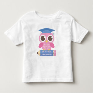 Camiseta De Bebé Lechuza Rosa Cuta En Lápiz, Graduado Pre K