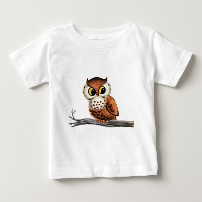 Camiseta De Bebé Lechuza Vintage (Anverso)