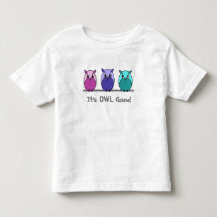 Camiseta De Bebé Lechuzas Personalizados Verde azuladas púrpuras y