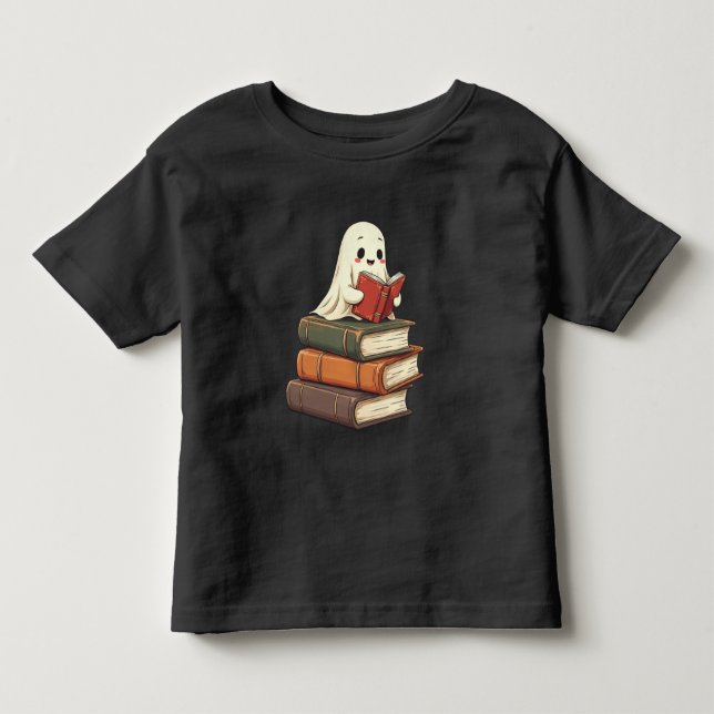 Camiseta De Bebé Lector de fantasma feliz - Lector de libros divert (Anverso)