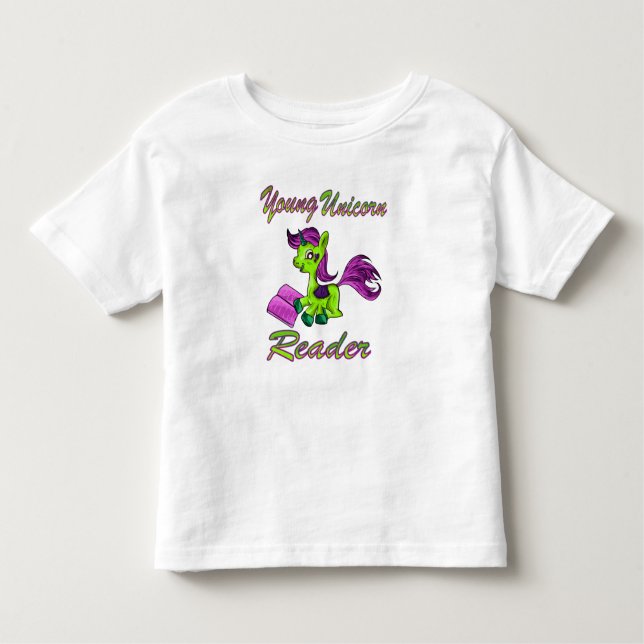 Camiseta De Bebé Lector Joven de Unicornio (Anverso)