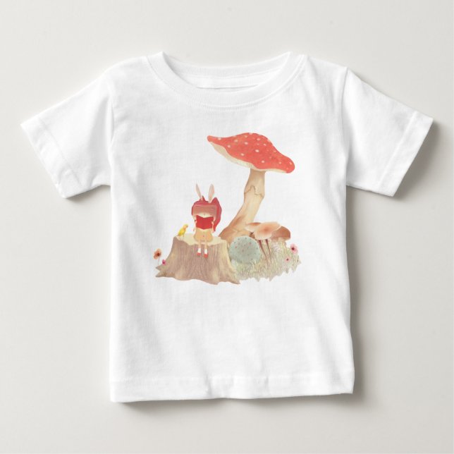Camiseta De Bebé Lectura de Cuento de Hadas: Chica Conejo Bajo Hong (Anverso)