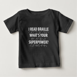 Camiseta De Bebé Leí en Braille cuál es tu superpoder