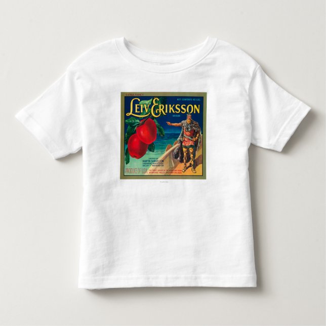Camiseta De Bebé Leiv Eriksson Apple etiqueta - la cachemira, WA (Anverso)