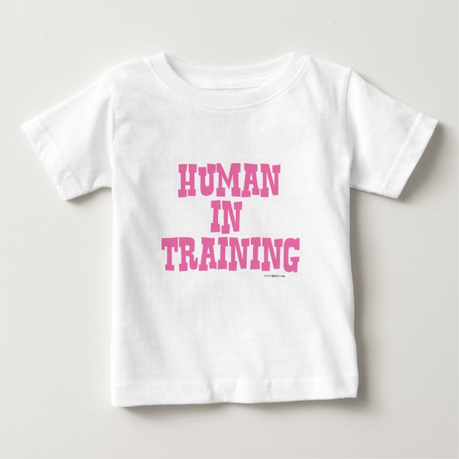 Camiseta De Bebé Lema humano en entrenamiento Rosa (Anverso)