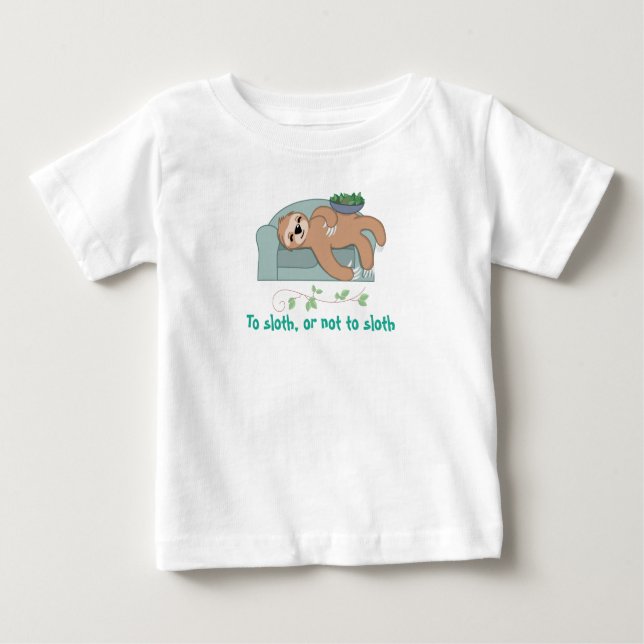 Camiseta De Bebé Lema para dormir perezosa jungla tropical (Anverso)