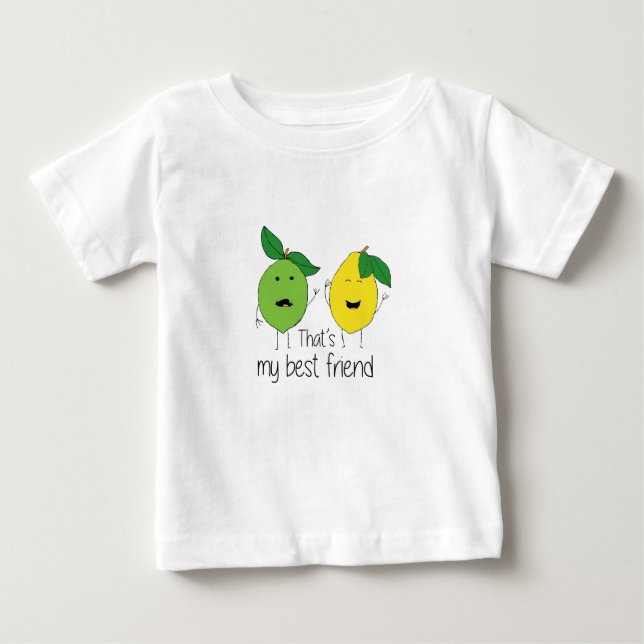 Camiseta De Bebé Lemon y Lime Best Friends BFF Bestis de limón Art (Anverso)