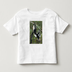 Camiseta De Bebé Lémur de cola anillada negro y blanco, (Varecia