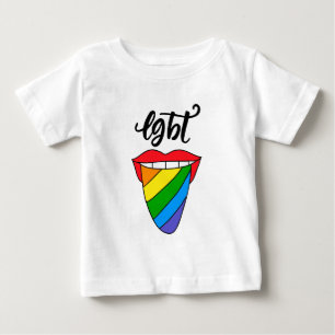 Camiseta De Bebé Lengua arcoiris LGBT