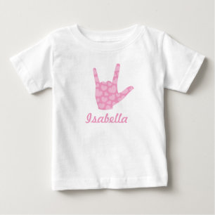 Camiseta De Bebé Lenguaje de Rótulo ASL Te Amo Nombre Chica de Cora