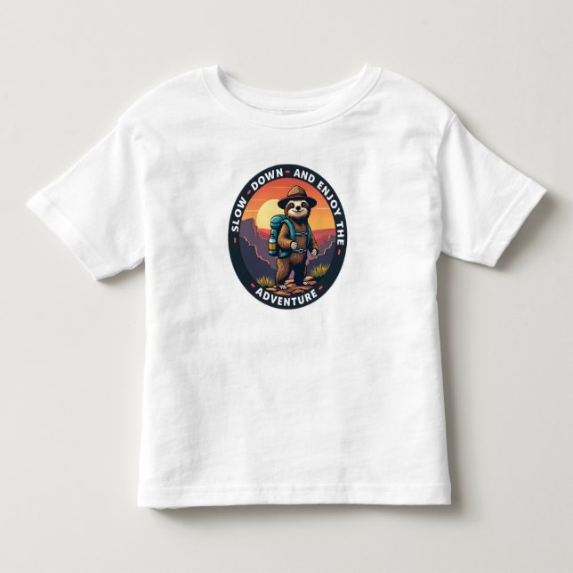 Camiseta De Bebé Lenta y disfruta de la aventura (Anverso)