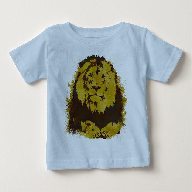 Camiseta De Bebé León acuarela (Anverso)