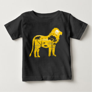 Camiseta De Bebé León africano Savanah Silhouette de luna llena