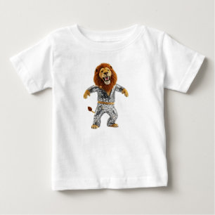 Camiseta De Bebé León Antropomórfico Divertido en Disco de Lentejue