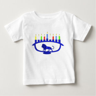 Camiseta De Bebé León azul Menorah