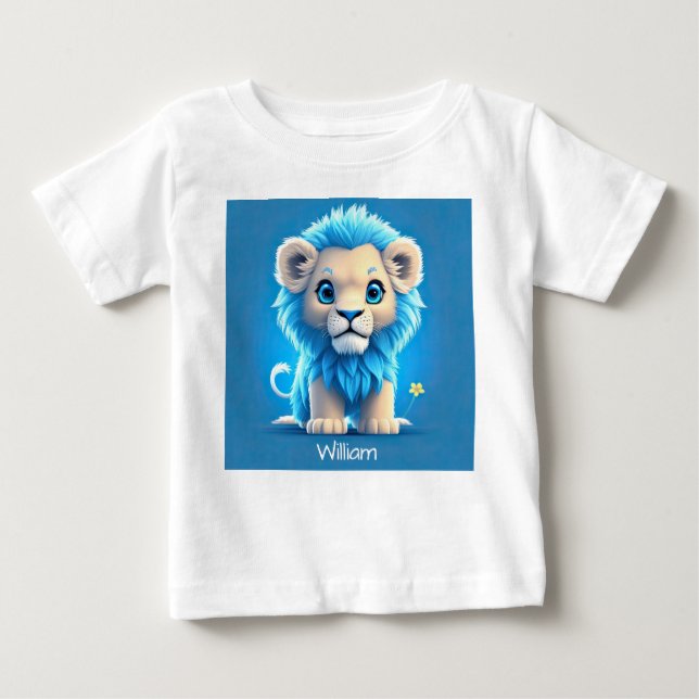 Camiseta De Bebé León azul para los amantes de los leones (Anverso)