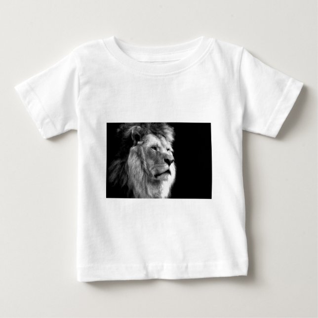 Camiseta De Bebé León blanco negro (Anverso)