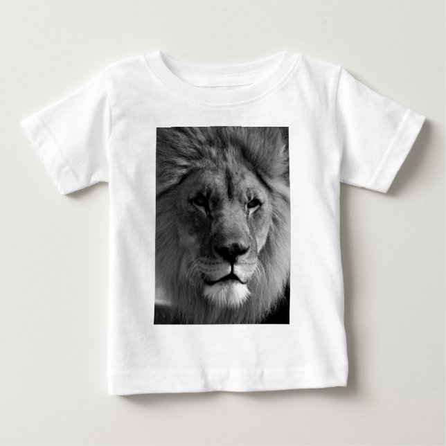 Camiseta De Bebé León blanco y negro (Anverso)