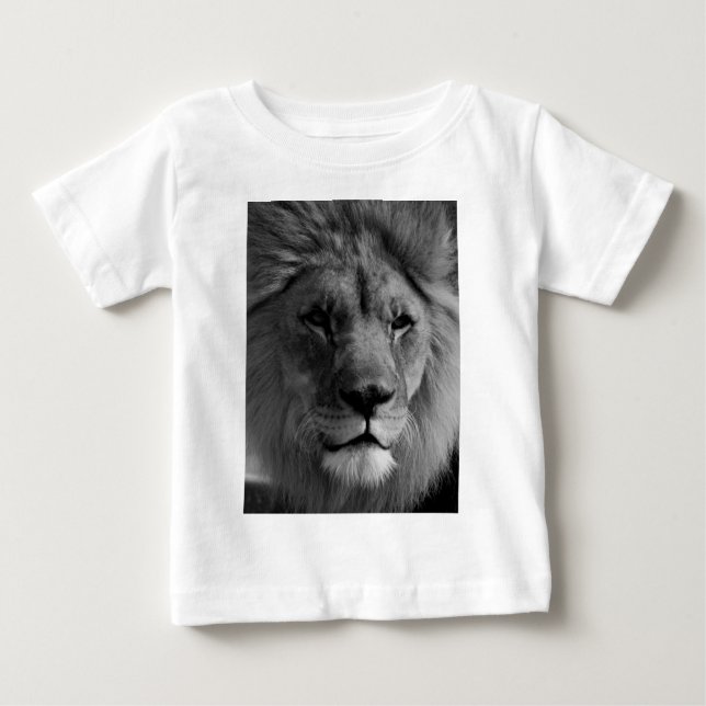 Camiseta De Bebé León blanco y negro (Anverso)