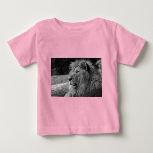 Camiseta De Bebé León blanco y negro - Animal salvaje (Anverso)