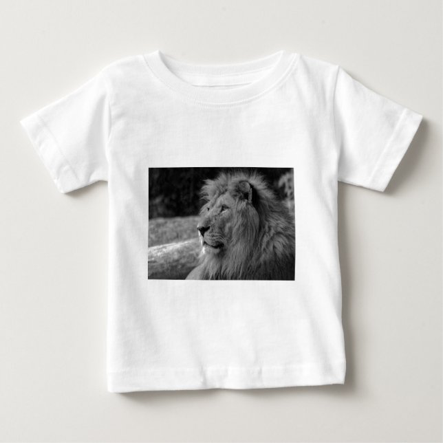 Camiseta De Bebé León blanco y negro - Animal salvaje (Anverso)