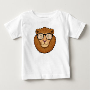 Camiseta De Bebé León como nervioso con lentes