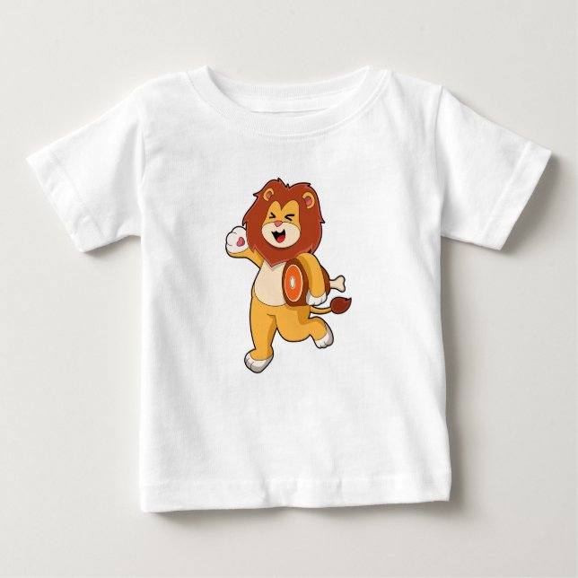 Camiseta De Bebé León con carne (Anverso)